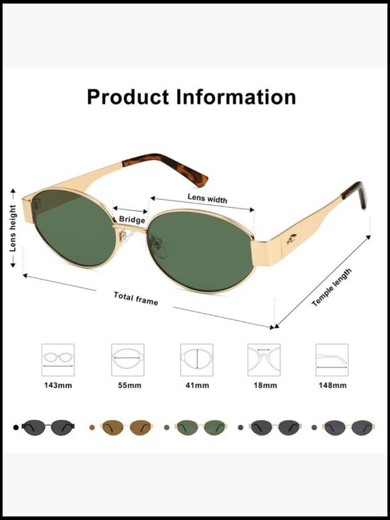 Retro Oval Sunglasses with UV400 Protection main image 6